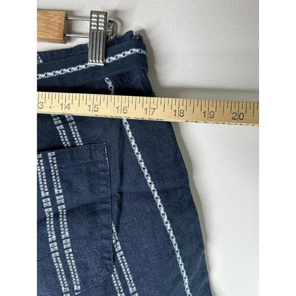 Rewash Brand Blue White Linen Blend Drawstring Shorts Womens Size 13/31 … - Picture 4 of 8